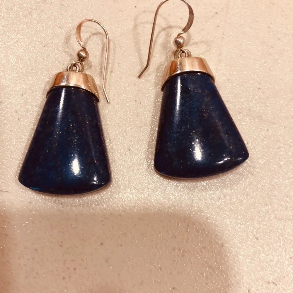 The Most Beautiful Lapis Lazuli Sterling Silver 925 dangle earrings by Jay King - Picture 5 of 5